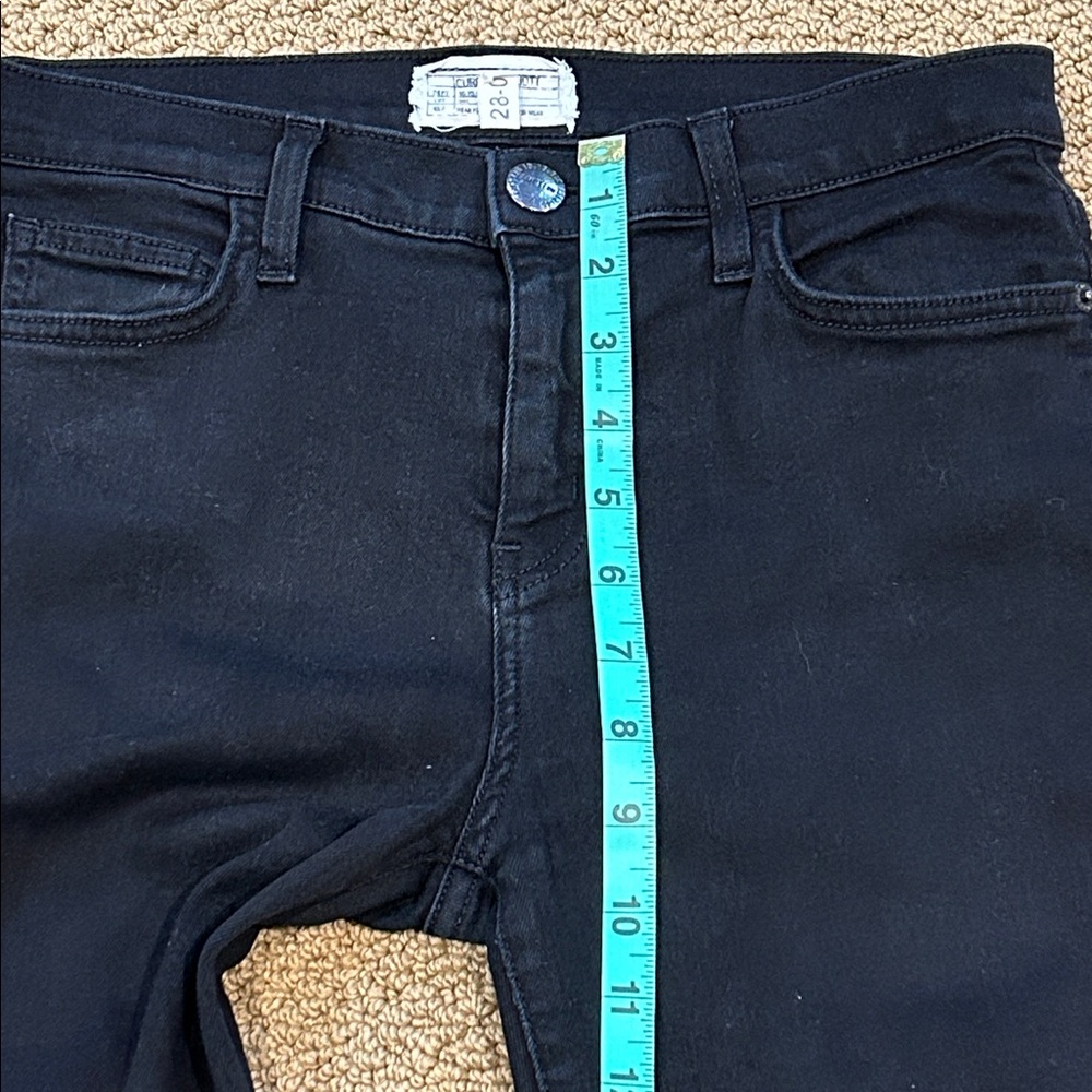 Current Elliott The High Waist Flare Jeans size 28 Black Distressed Frayed Hem - Picture 12 of 15